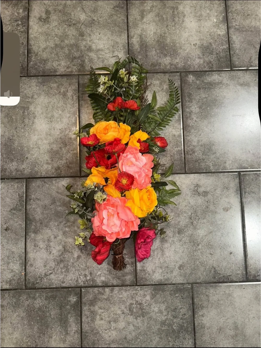 The Pioneer Woman Vibrant Pink, Yellow & Red Floral Wall Wreath- Home Wall Decor
